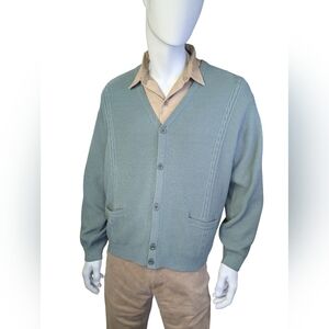 Vintage Arnold Palmer Sage Green Button Front Grandpa Cardigan, Size M